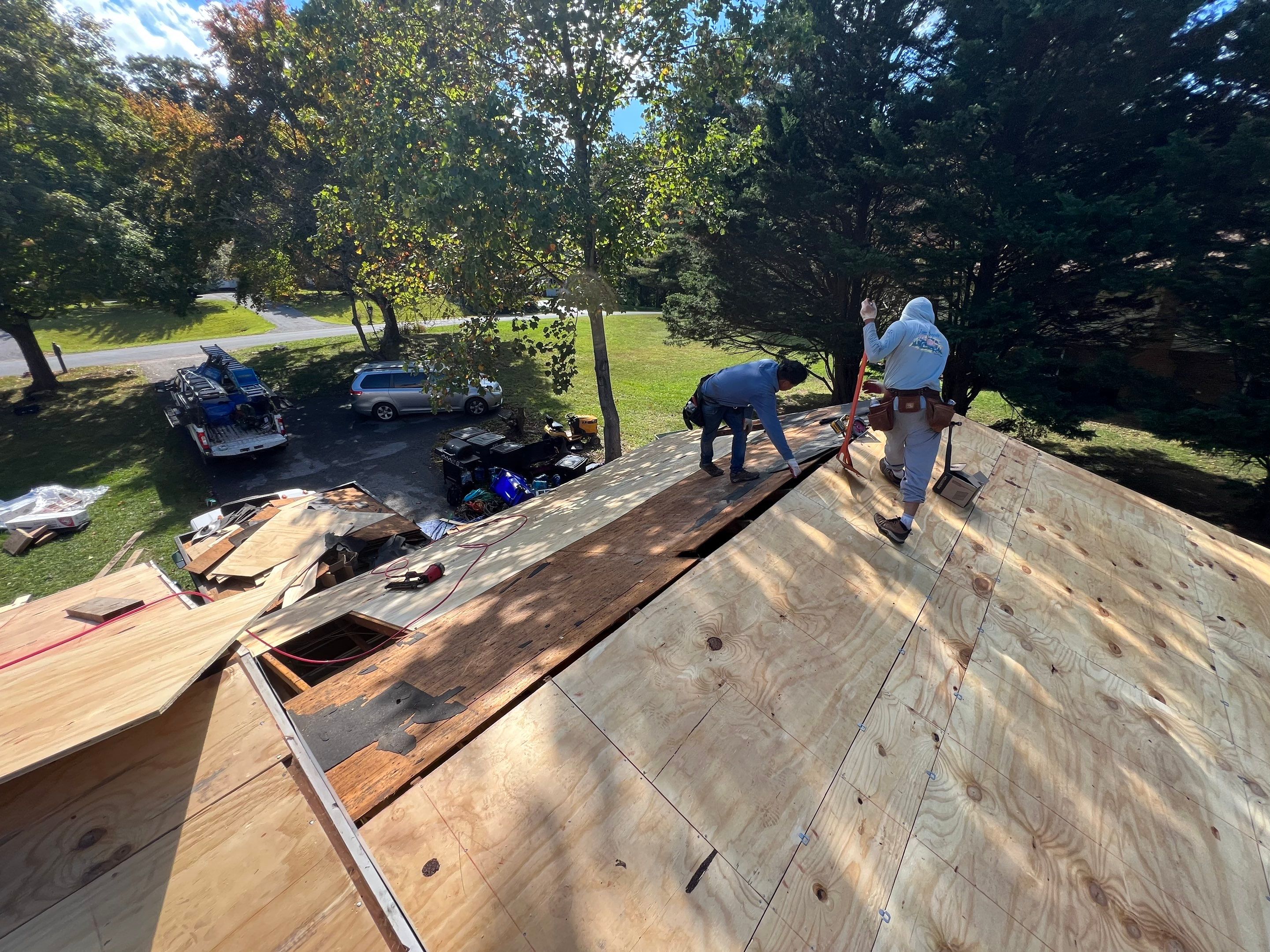 Residential Roofing Installation using Atlas Pinnacle Pristine Pewter Architectural Shingles by Frederick Roof Repair