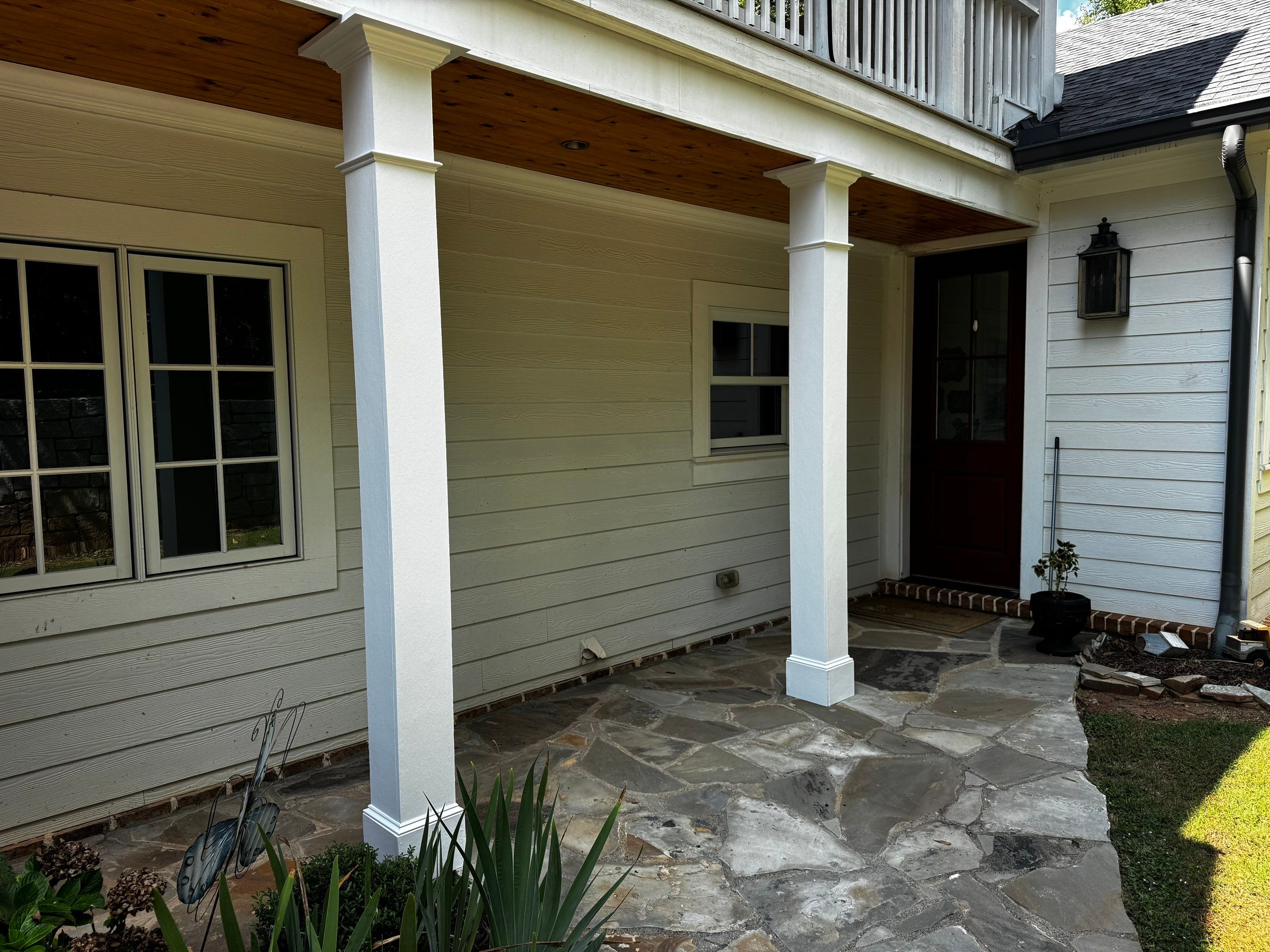 Exterior Column Refinishing and Interior Bedroom Painting in Monroe by PGP Surface Solutions, LLC