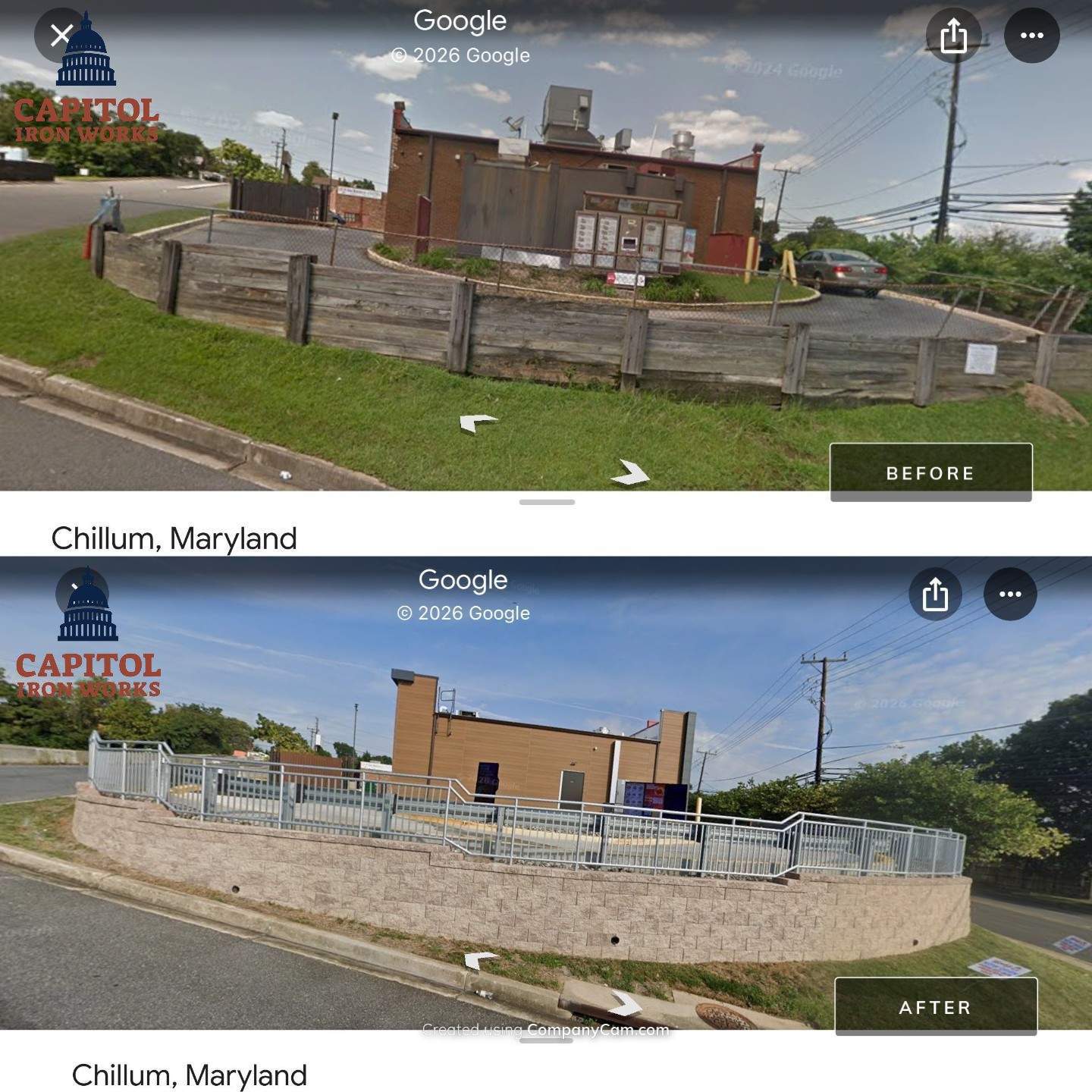 Aluminum Railing Installation – Wendy’s Renovation, Hyattsville, MD by Capitol Iron Works