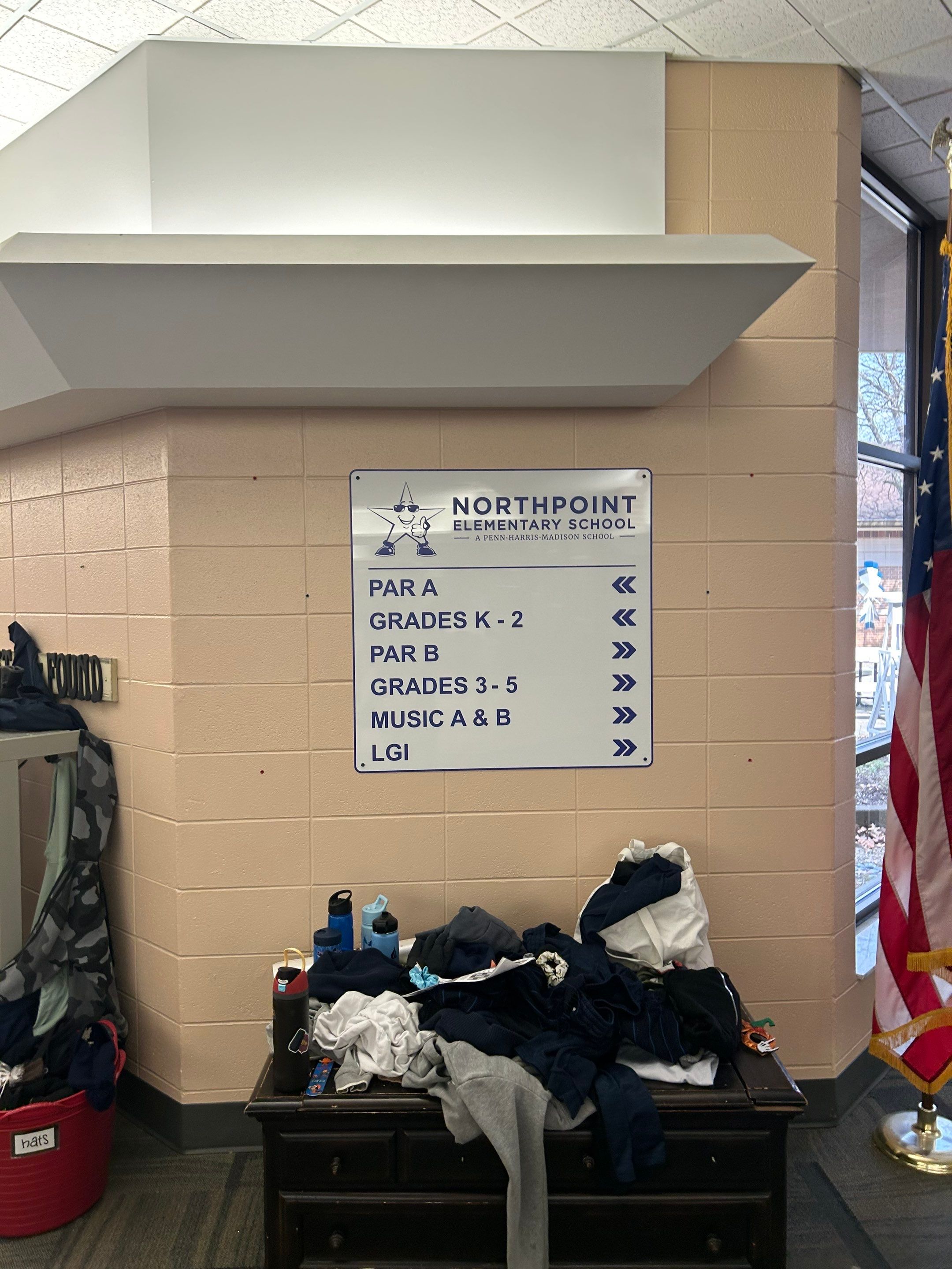 NorthPoint Elementary School Interior and Exterior Signage Installation by Hayes Design co