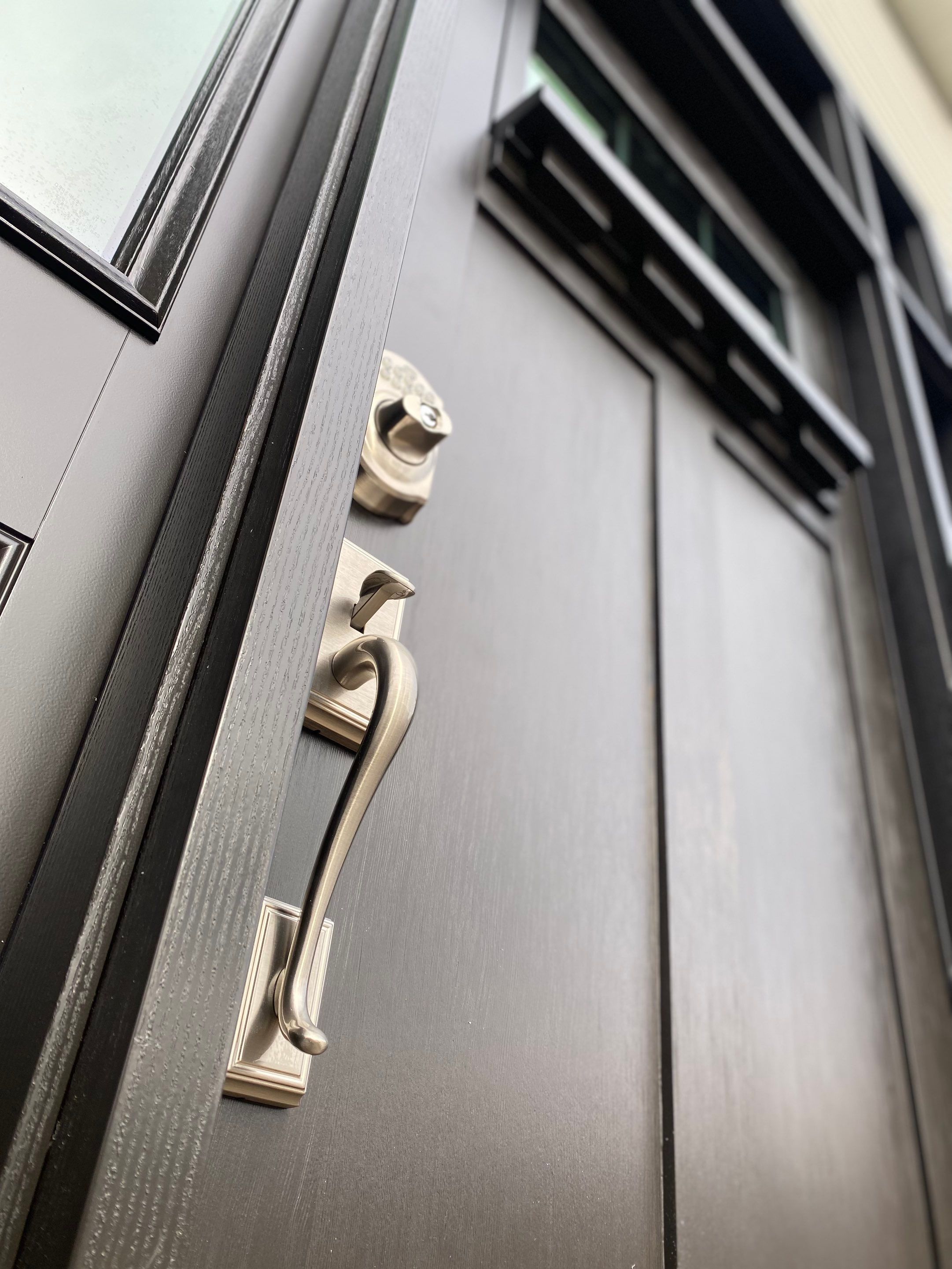 "🚪✨ Out with the old, in with the bold! Esh Builders just upgraded another customer's home to a custom Signet Entry Door by Provia MFG, blending style and durability right at your doorstep. #NewBeginnings #EshBuilders #HomeSweetHome 🏡💖" by Esh Builders