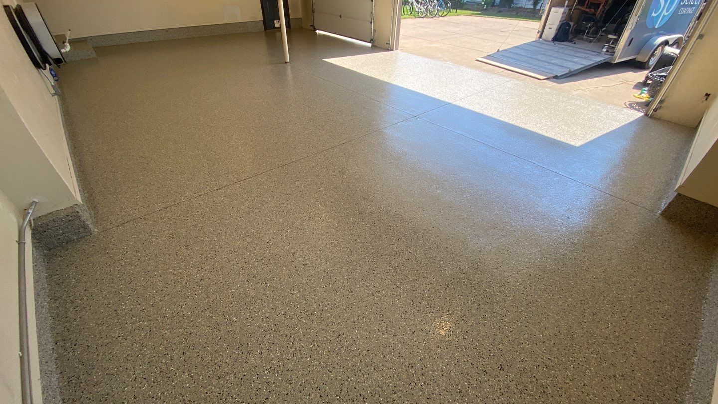 Garage using Mediterranean by Select Painting, Coatings & Garage Cabinets