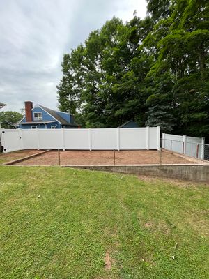 New Vinyl Privacy Fence with matching gate in White