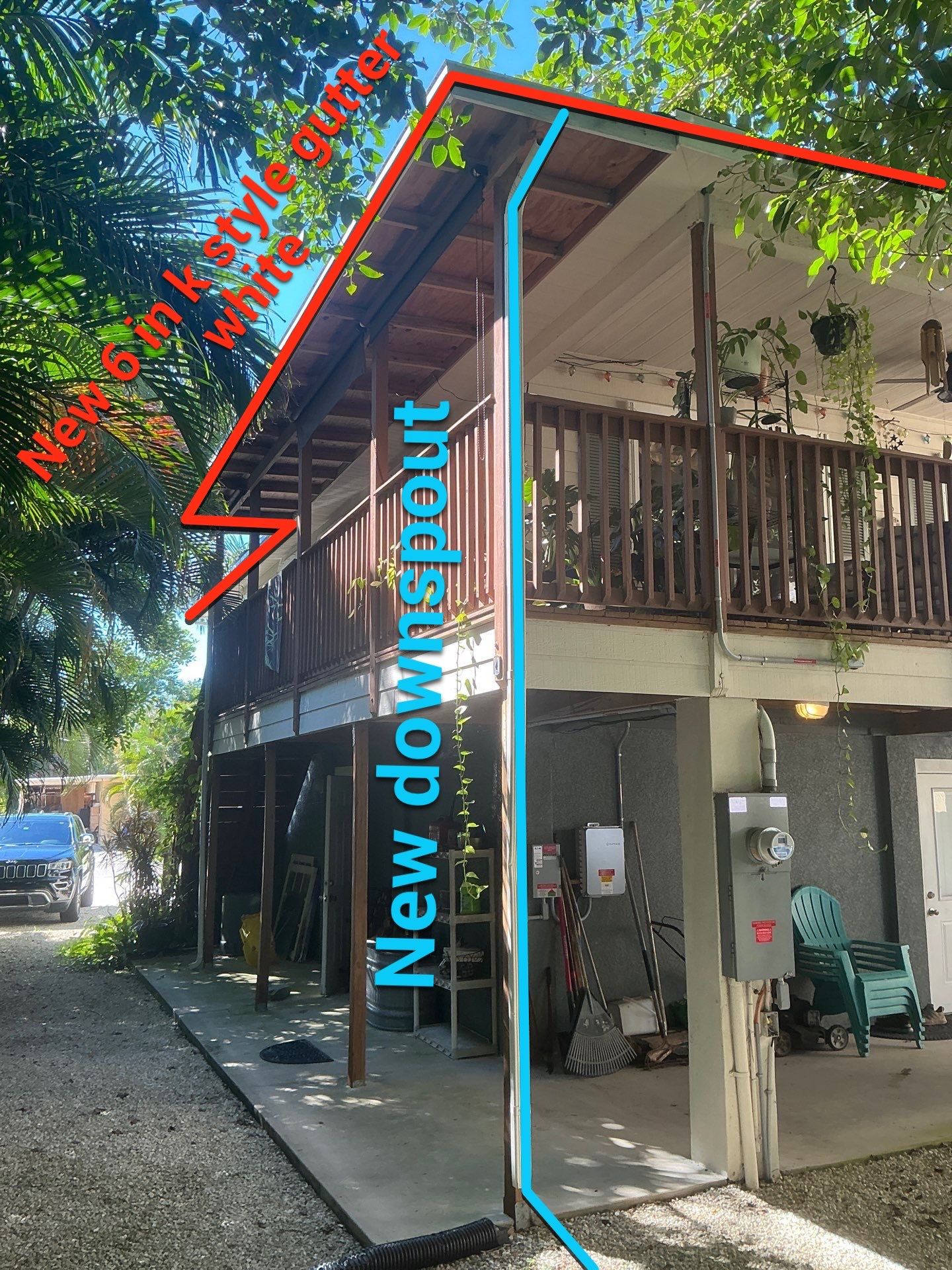 New Downspout Installation in Fort Myers FL by Gutter Professors