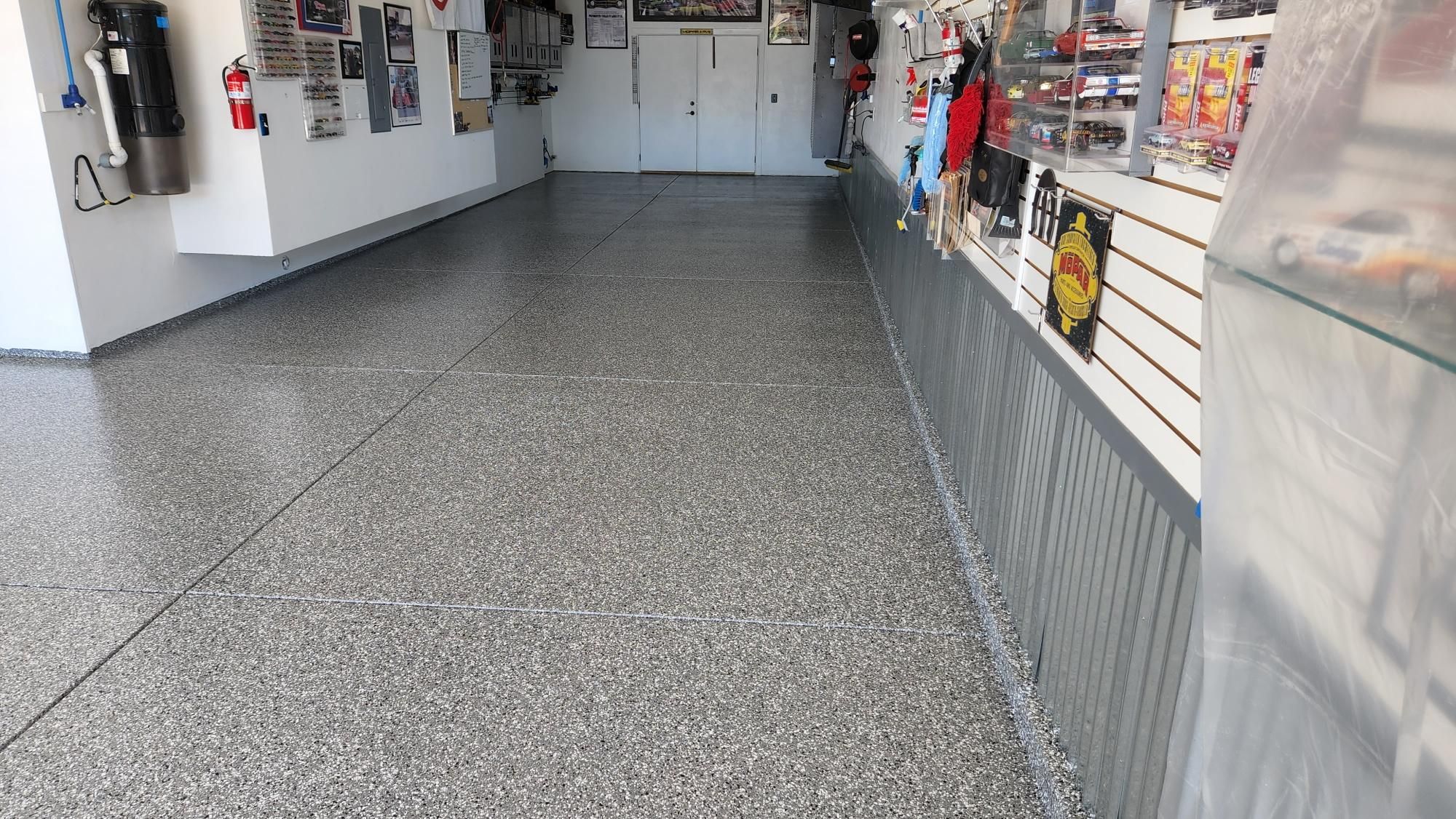 Garage Transformation using Smoke Colorway by Croc Coatings, LLC