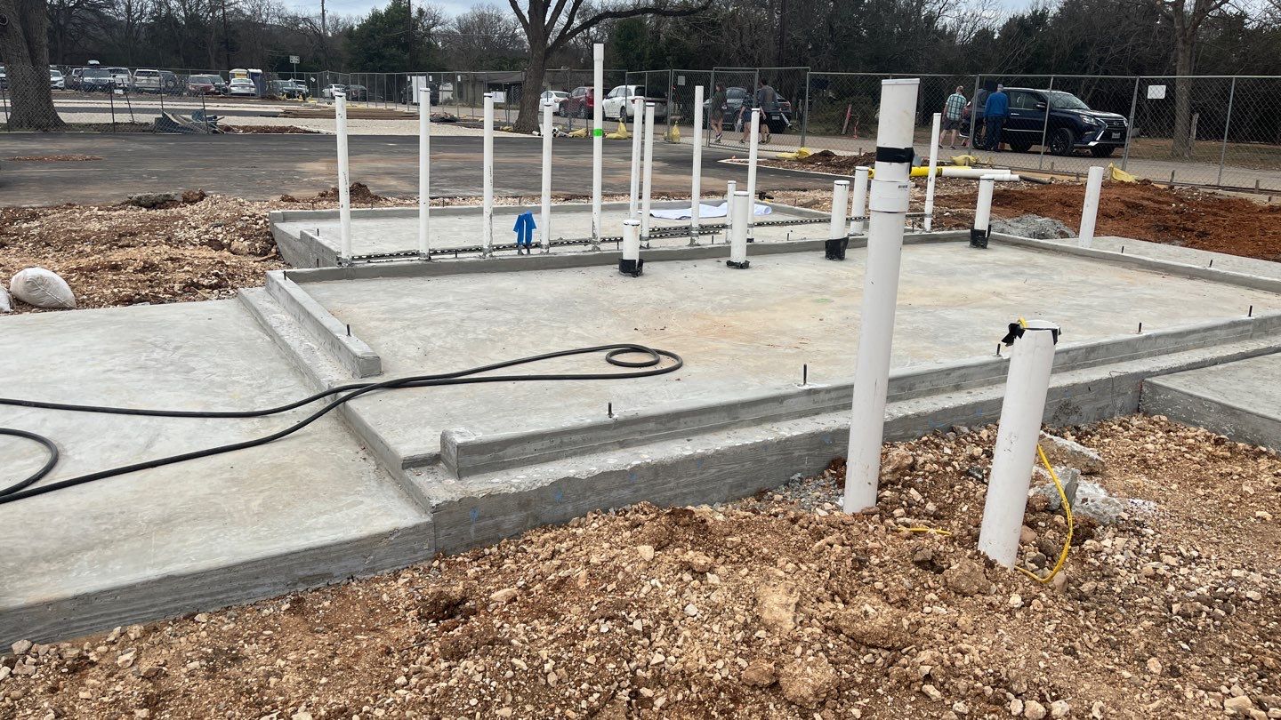 5000 gallon Wimberley Community Welcome Center using Meridian 5000 gallon, 30 degree pitched roof, silo style by Hill Country Rain Water