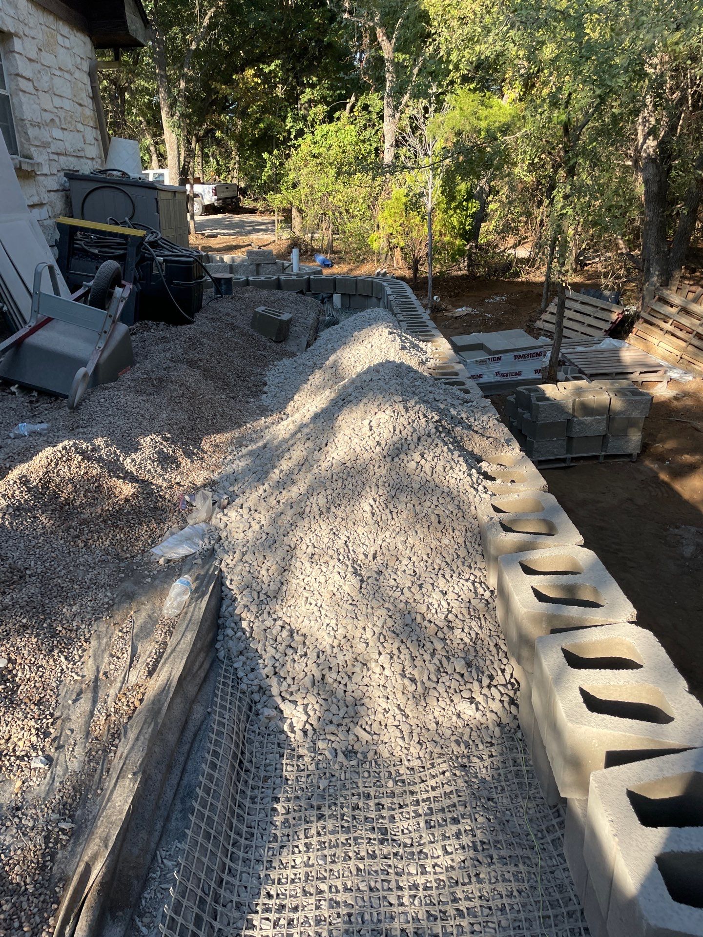 In Progress Retaining Wall Project by Peterson’s