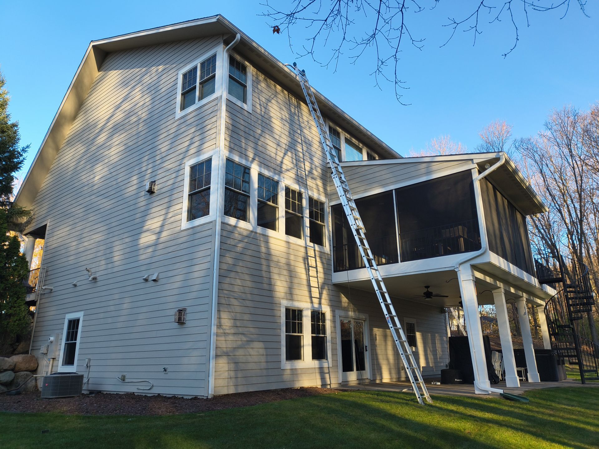 5-Inch White Gutters with Leaf Sentry Gutter Protection – Wayzata, MN by Next Level Seamless Gutters / Exteriors Inc.