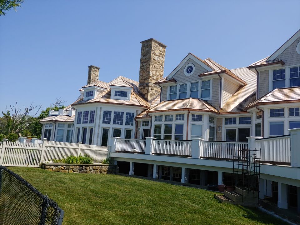 Gutter Installation using 6" Half Round Copper Gutter in East Sandwich, MA by Gutter Pro Enterprises