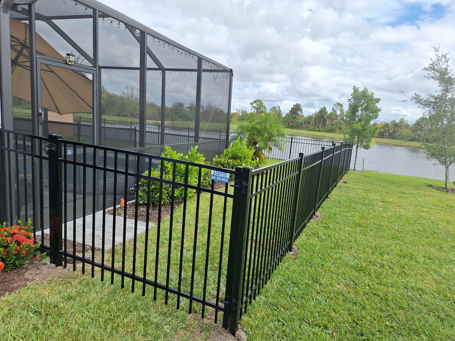 Venice Florida Black Aluminum Fence Installation by Asap fence and gates, LLC