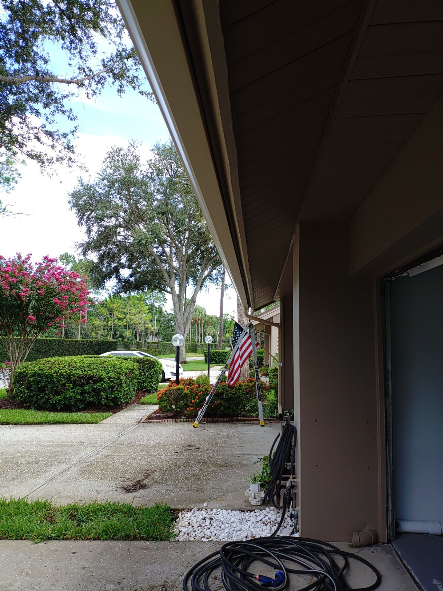 Replace gutter using Gutter Guards, Seamless Gutters, New Downspouts in Palm Harbor FL by Gutter Professors